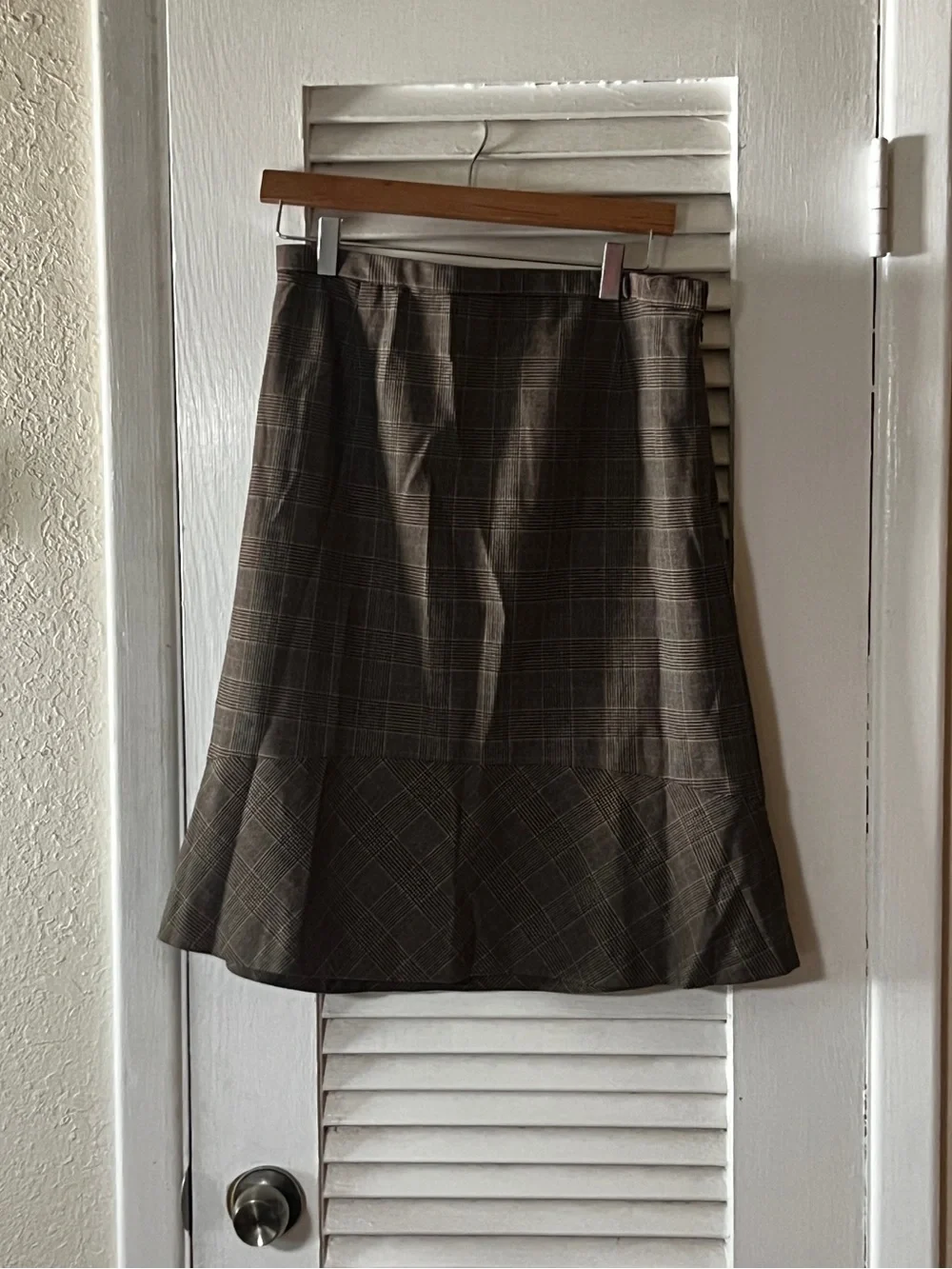 NWT Dialogue x QVC Houndstooth Plaid Knee Length Mermaid Skirt - Picture 2 of 7